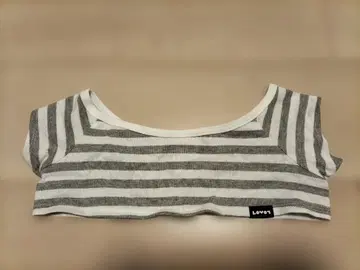 (중고) 공식 LOVOT 베이직 보더 T셔츠 (그레이 x 화이트)