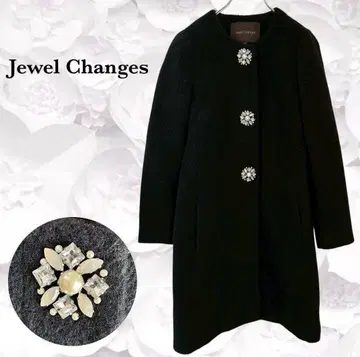 주얼 체인지즈 노카라 코트 S 블랙 알파카 비쥬