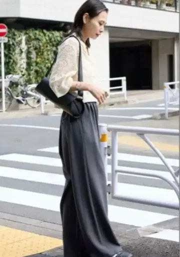 새상품급 울라이크 스트레치 와이드 팬츠 그레이 38