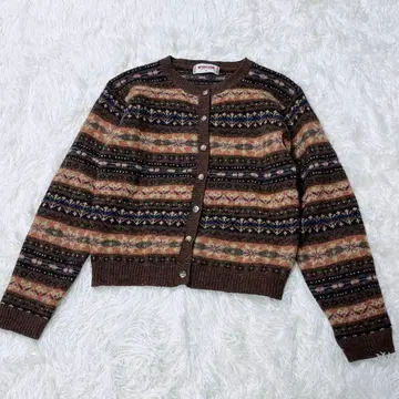 McGREGOR 페어아일 패턴 가디건 M 울 100%