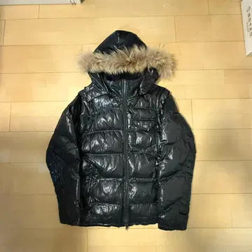 퍼 달린 다운 자켓 y2k 그런지 시크 스타일 블랙 컬러 archive