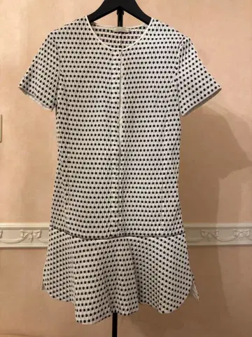 NINA RICCI 도트 무늬 반팔 미니 원피스