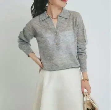 미개봉 모헤어 혼방 시어 폴로 니트