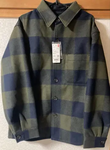 제조 중지 유니클로 오버 셔츠 자켓 L 사이즈 올리브 미사용
