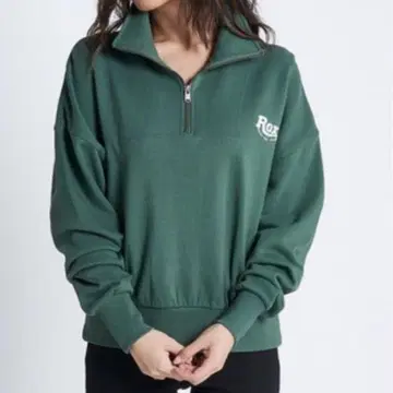 [ ROXY ] 릴랙스 핏 하프 지퍼 맨투맨 그린