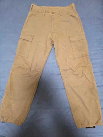 플랫 헤드 베이지 카고 팬츠 아메카지 구제 의류