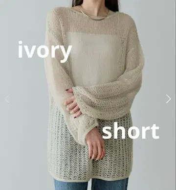 crewre 크루레 모헤어 믹스 시어 루즈 니트 아이보리 숏