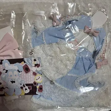 키차 동물원님 스카이블루와 핑크 드레스 세트