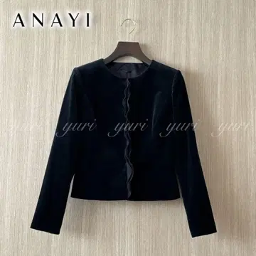 [ 1085 ] 아나이 벨로아 크루 자켓 36 블랙 포멀