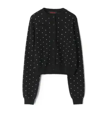 CABaN 코튼 캐시미어 도트 자카드 크루넥 가디건
