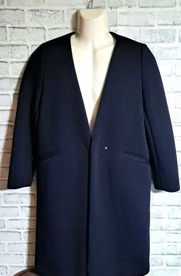 미사용 새상품 PLST 네이비 체스터 코트 오픈 프론트