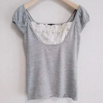 [ 미사용 새상품 ] 프라이드글라이드 반팔 티셔츠 무지 레이스 그레이