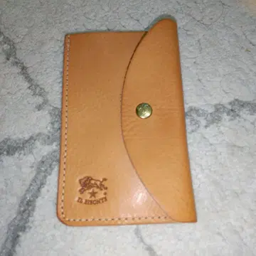 IL BISONTE 베이지 가죽 명함지갑 카드 케이스