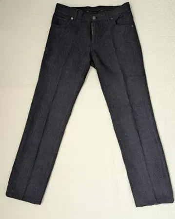 다크 그레이 스트라이프 슬림핏 팬츠