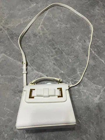 초대박 초 귀여운 화이트 미니 핸드백 골드 금장 장식