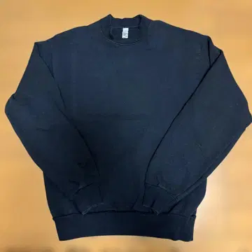 Los Angels Apparel 블랙 크루넥 맨투맨 14oz