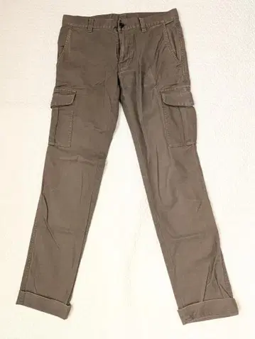 카키 슬림핏 카고 팬츠