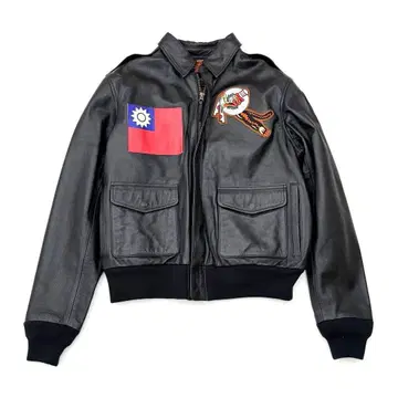 HOUSTON 미국 육군 항공대 패치 A-2 플라이트 가죽 자켓