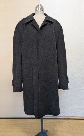 울 혼방 다크 그레이 스텐카라 코트