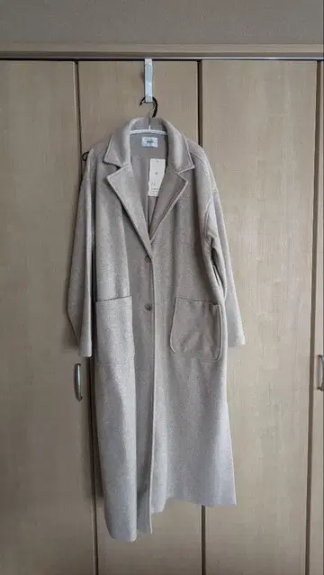 HUGU 멜란지 베이지 롱 코트