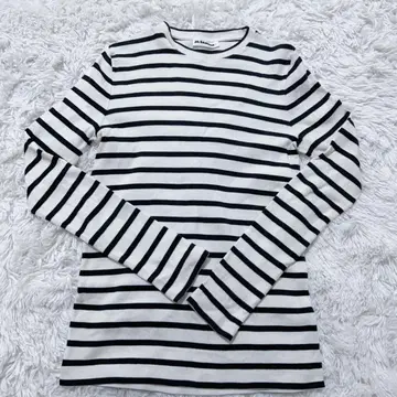 질 샌더 플러스 보더 롱 티셔츠