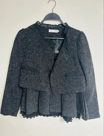 트위드 테일러드 자켓 & 플레어 스커트 셋업