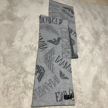 EMPORIO ARMANI 로고 머플러 그레이