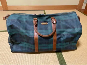 폴로 랄프로렌 보스턴 백 그린 네이비 체크 무늬