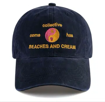 BEACHES AND CREAM 자수 캡 네이비