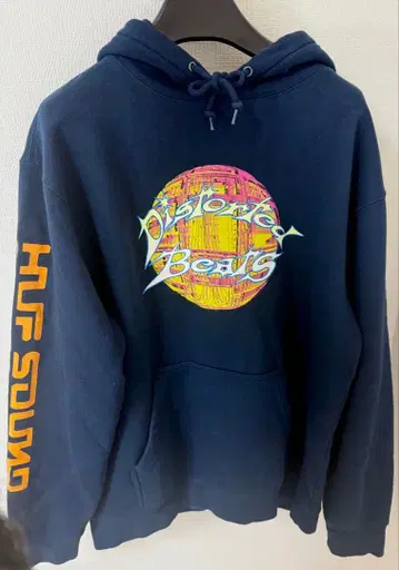 HUF Distorted Beats 후드티 네이비