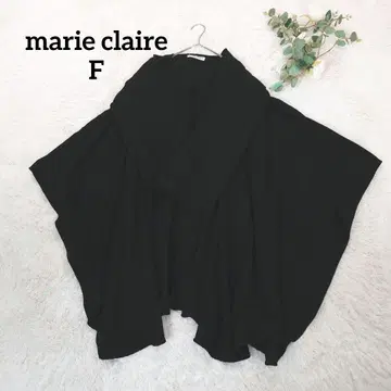 마리끌레르 여성용 케이프(F) 블랙 판초 보타이 비대칭