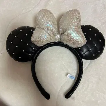 미키 귀 머리띠 블랙 실버