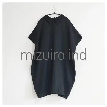 새상품급 mizuiro ind 울 100% 카라 부착 코쿤 원피스 차콜