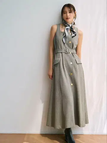 [택 포함] FRAY.ID 더블 헤링본 베스트 원피스