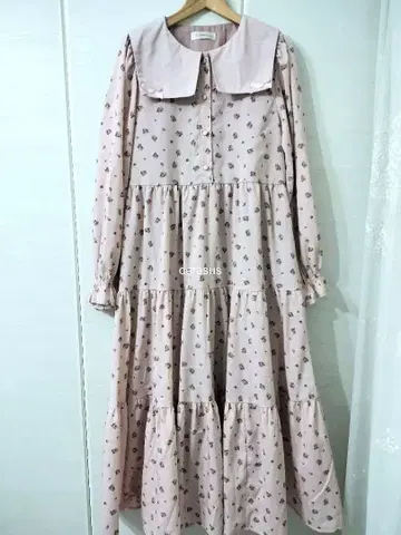 L 시마무라 아오키 미사코 미니 꽃무늬 세일러 원피스 핑크