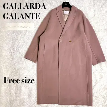 새상품급 개럴개런트 롱 멜톤 울 더블 체스터 코트 핑크