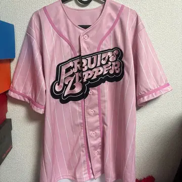 Fruits Zipper 핑크 베이스볼 셔츠