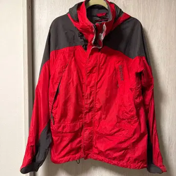 마모트 후드 부착 마운틴 후드티 레드/그레이