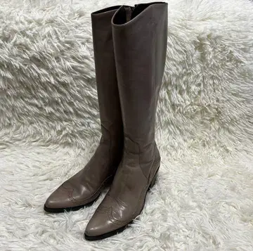 파비오 루스코니 롱 부츠 가죽 이탈리아제 35 윙팁