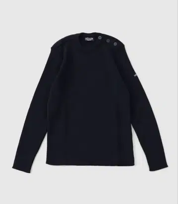 네이비 버튼 포함 긴팔 니트 스웨터