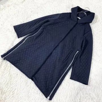 [일본제] 퀼팅풍 코트 후드 네이비~블랙