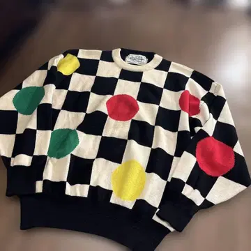 컬러풀 도트 오버 사이즈 니트