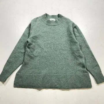 미라 오웬 크루넥 스웨터 그린 빅 루즈