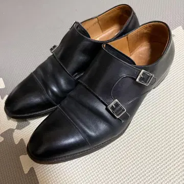 사니야마초 더블 몽크 스트랩 드레스 슈즈 가죽 신발 레더 슈즈 26.5