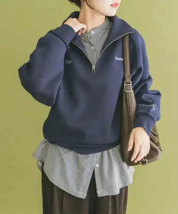 어반 리서치 하프 지퍼 자수 맨투맨