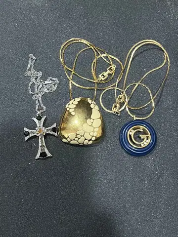 목걸이 세트 실버 크로스 골드