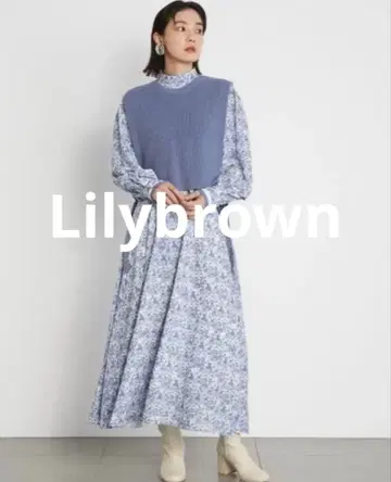 [ 새상품급 ] Lilybrown 니트 베스트 플라워 원피스