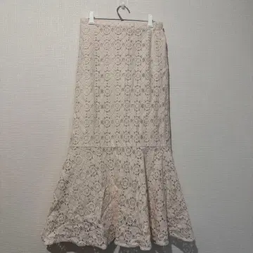 GU 지유 레이스 플레어 스커트 핑크 꽃무늬 머메이드