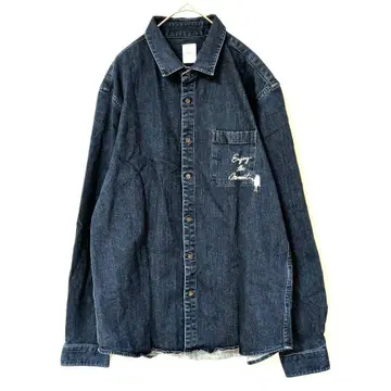 graniph 데님 셔츠 긴팔 뷰티풀 섀도우 다크 블루 L