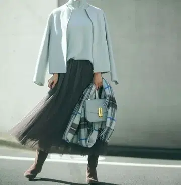 [새상품급] 23구 [세탁 가능] 소프트 튤 스커트 그레이 계열 36